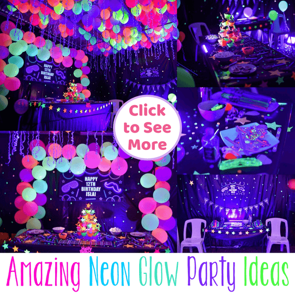 Isla's Fun Neon Glow in the Dark Party: Ideas & Inspiration