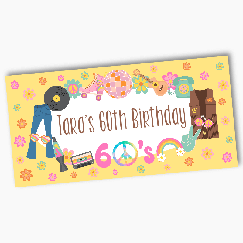 Personalised 60s Birthday Party Banners