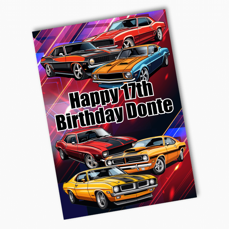 Personalised Muscle Cars Party Posters