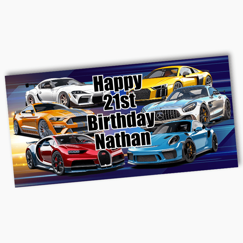 Personalised Sports Cars Party Banners