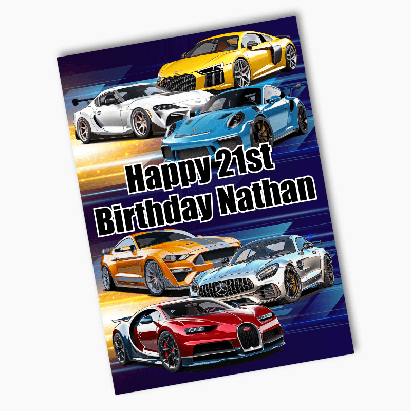 Personalised Sports Cars Party Posters