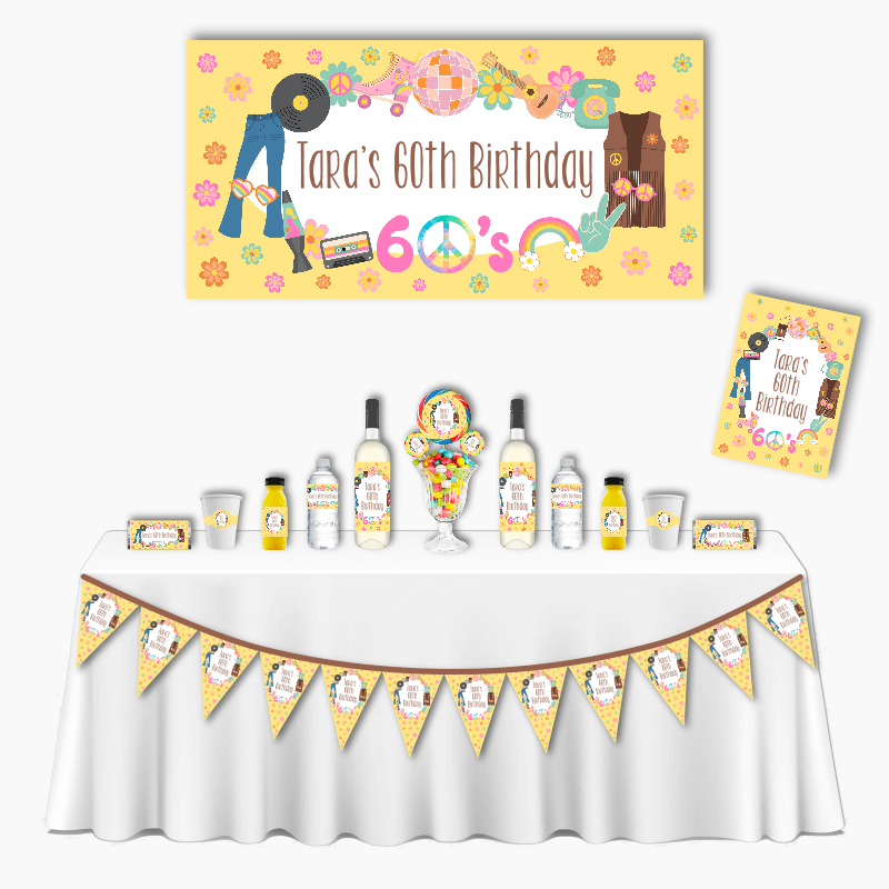 Personalised 60s Deluxe Birthday Party Pack