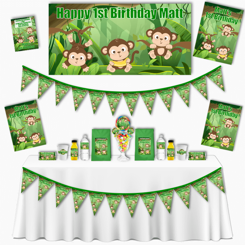 Personalised Monkey Grand Birthday Party Pack
