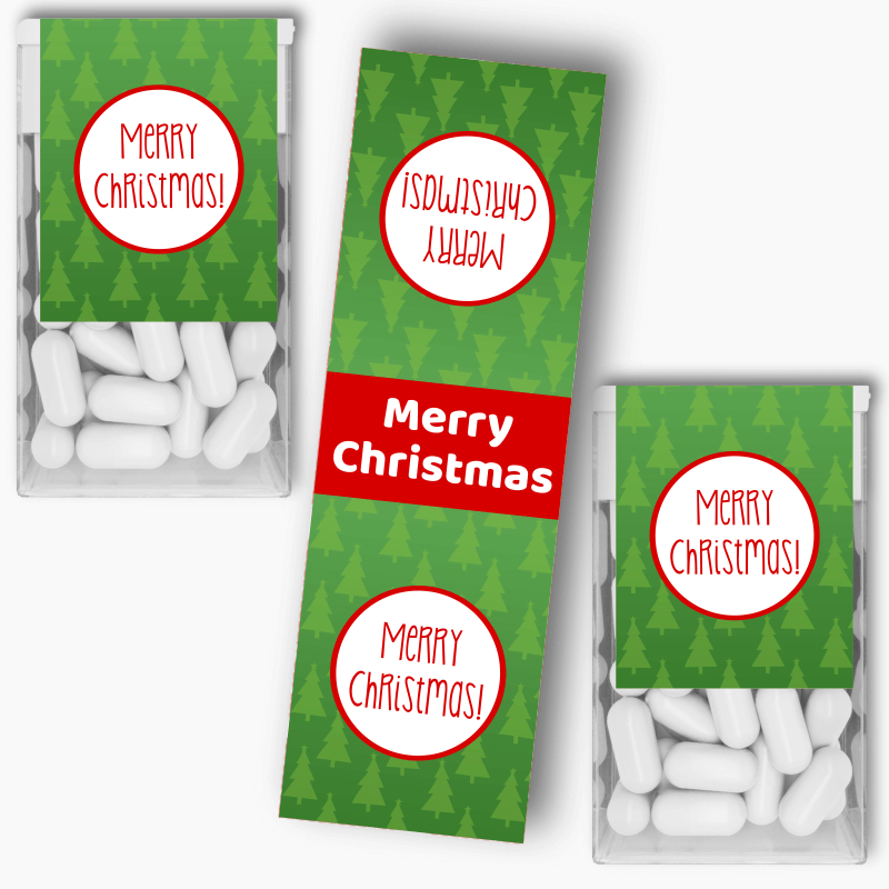 Jolly Green &amp; Red Christmas Party Tic Tac Labels
