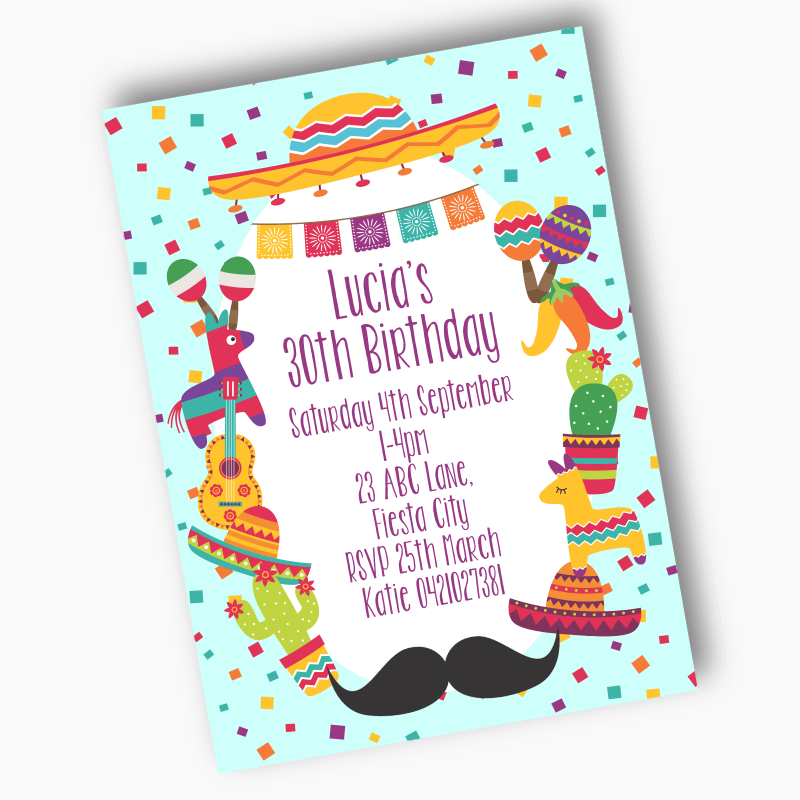 Personalised Mexican Fiesta Party Invites
