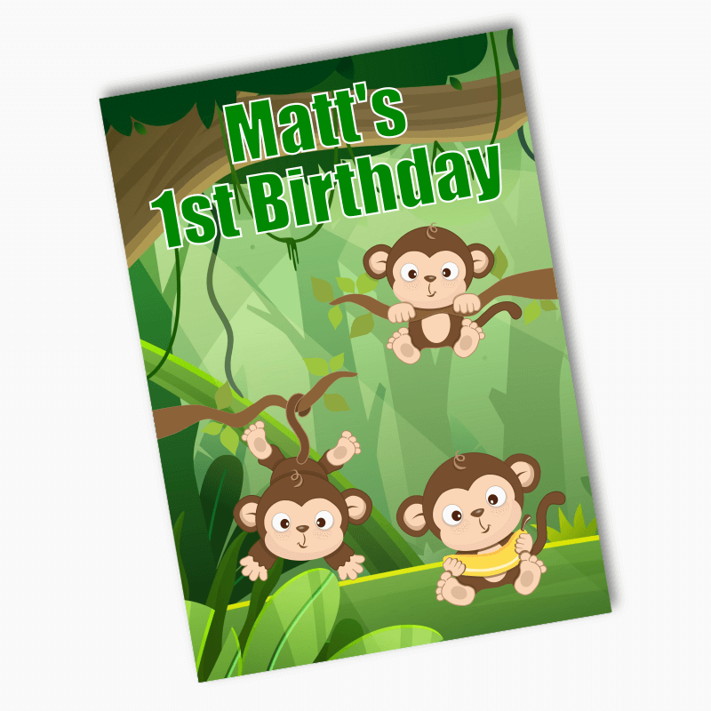 Personalised Monkey Birthday Party Posters