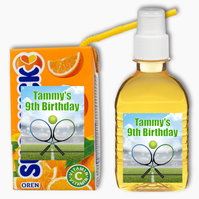 Tennis Birthday Party Rectangle Drink Labels