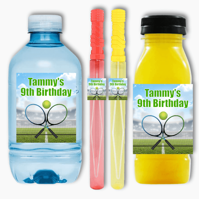 Tennis Birthday Party Rectangle Favour Stickers
