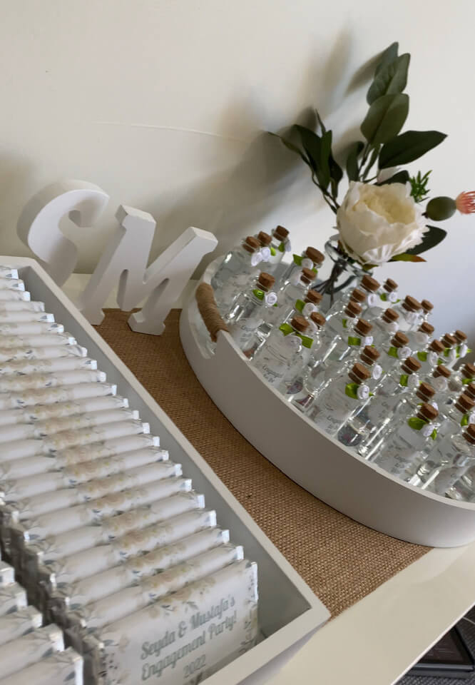 White Floral Engagement Party