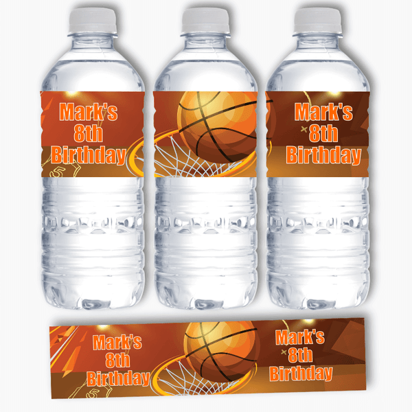 Personalised Basketball Party Water Bottle Labels - Katie J Design and ...