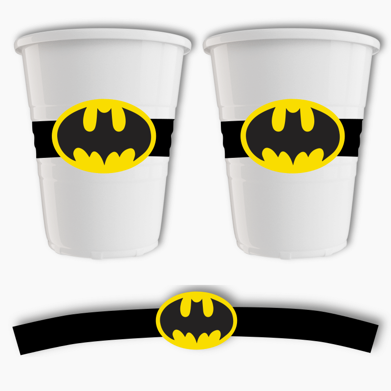 Batman Logo Birthday Party Cup Stickers