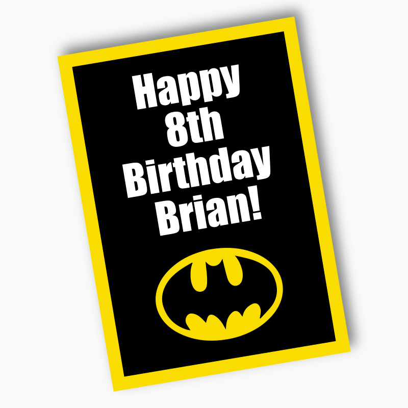 Personalised Batman Logo Birthday Party Posters