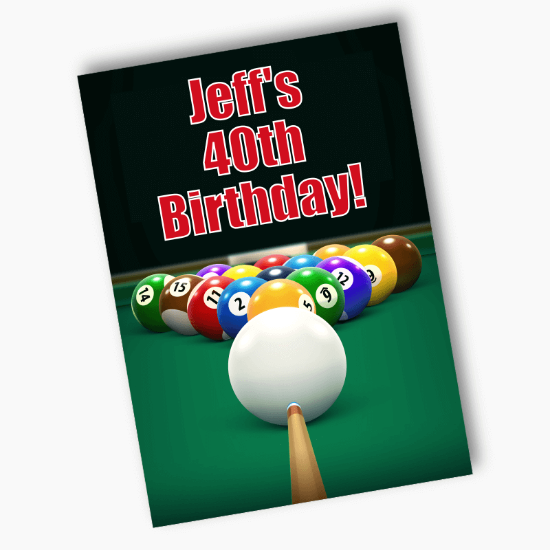 Personalised Billiards 8 Ball Birthday Party Posters