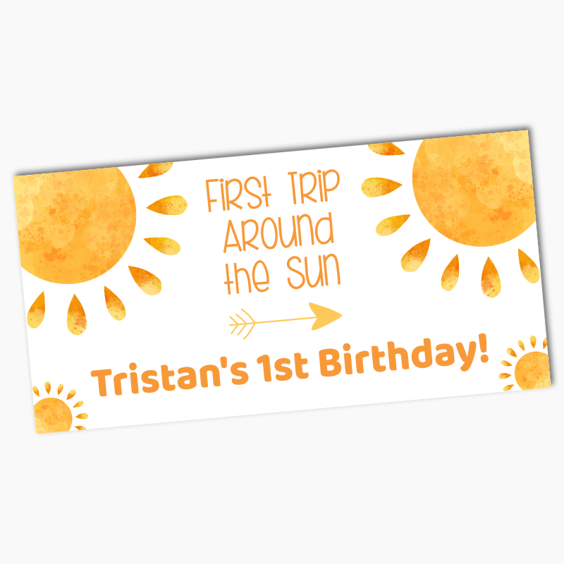 Personalised Boho First Trip Around the Sun Birthday Party Banners