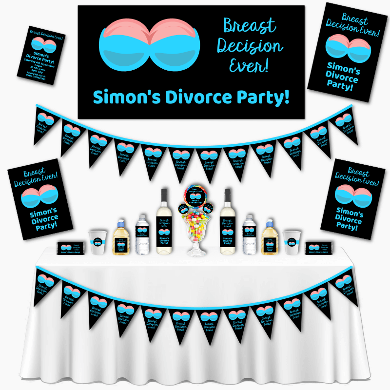 Personalised Breast Decision Ever Grand Divorce Party Decorations Pack