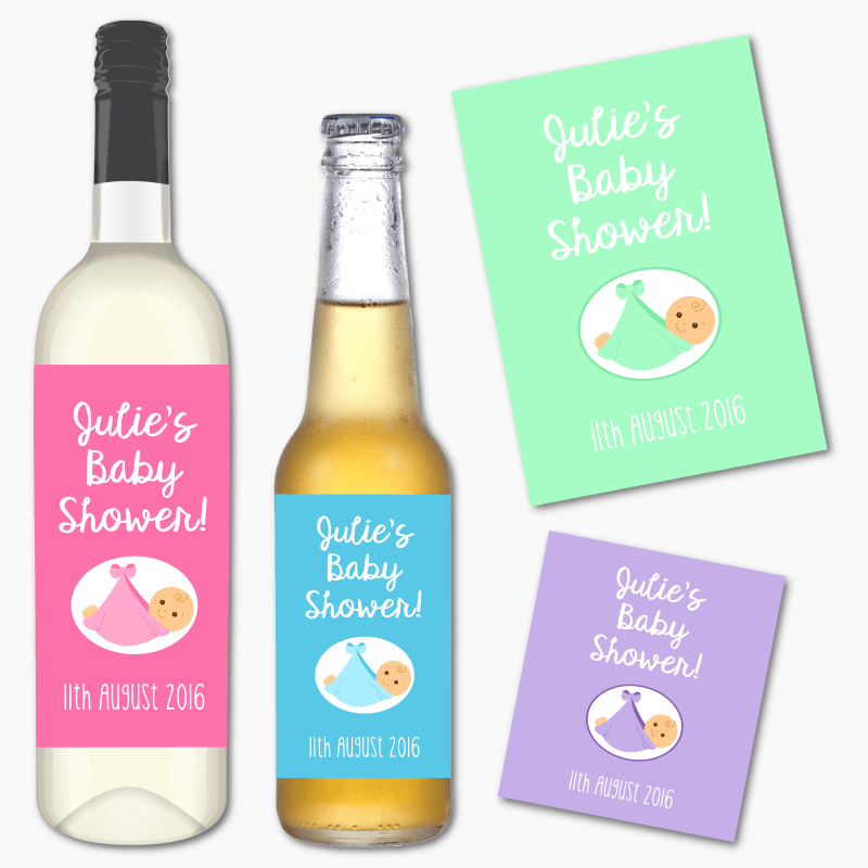 Bundle Of Joy Baby Shower Wine &amp; Beer Labels