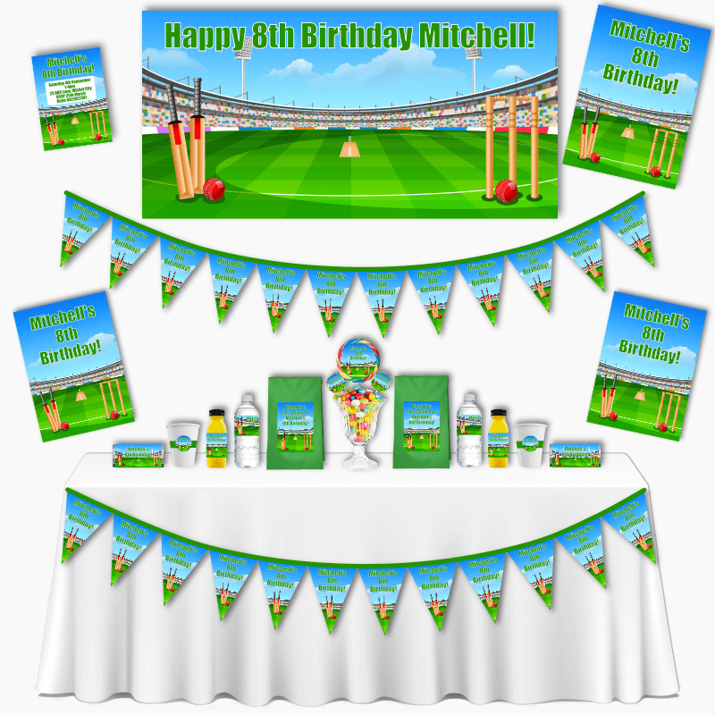 Personalised Cricket Grand Birthday Party Pack