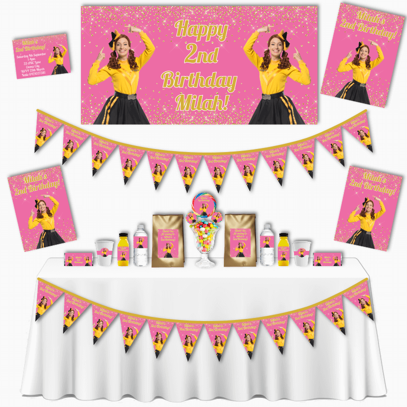 Personalised Pink Glitter Emma Wiggle Grand Party Pack