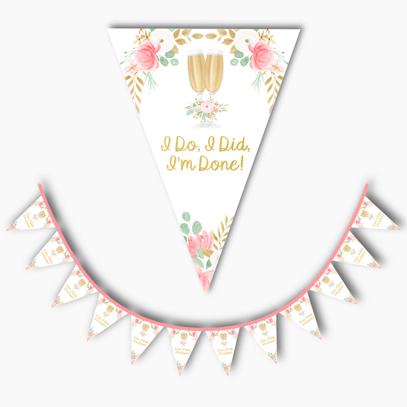 Floral Divorce Party Flag Bunting