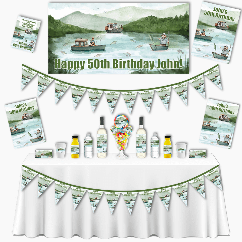 Personalised Fishing Grand Birthday Party Pack