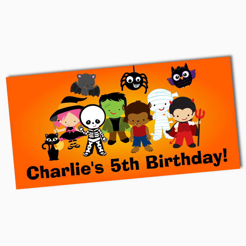 Personalised Little Halloween Monsters Birthday Party Banners
