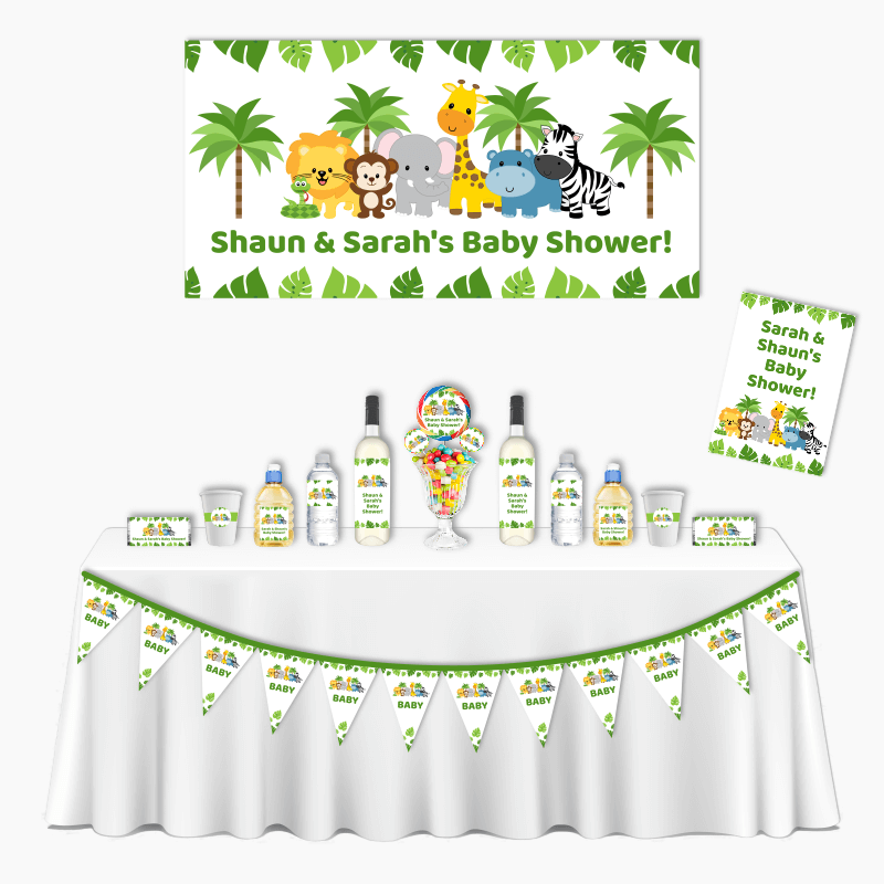 Personalised Jungle Animals Deluxe Baby Shower Pack