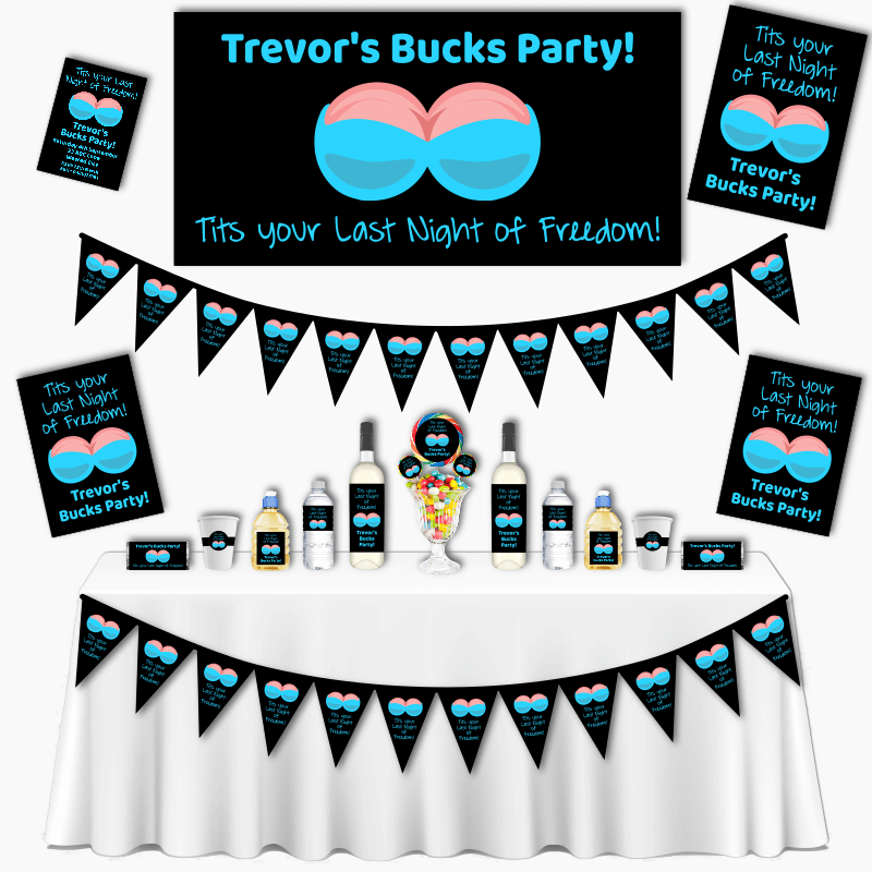 Personalised Last Night of Freedom Grand Bucks Party Decorations Pack