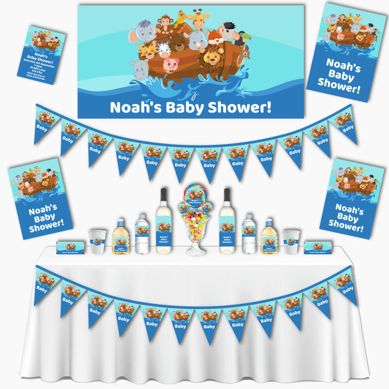 Personalised Noah&#39;s Ark Grand Baby Shower Decorations Pack