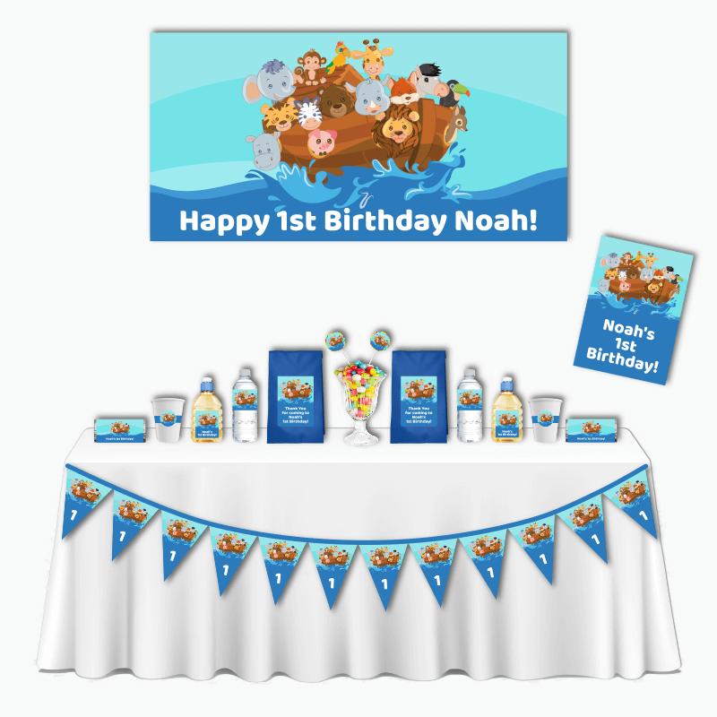 Personalised Noah&#39;s Ark Deluxe Birthday Party Decorations Pack