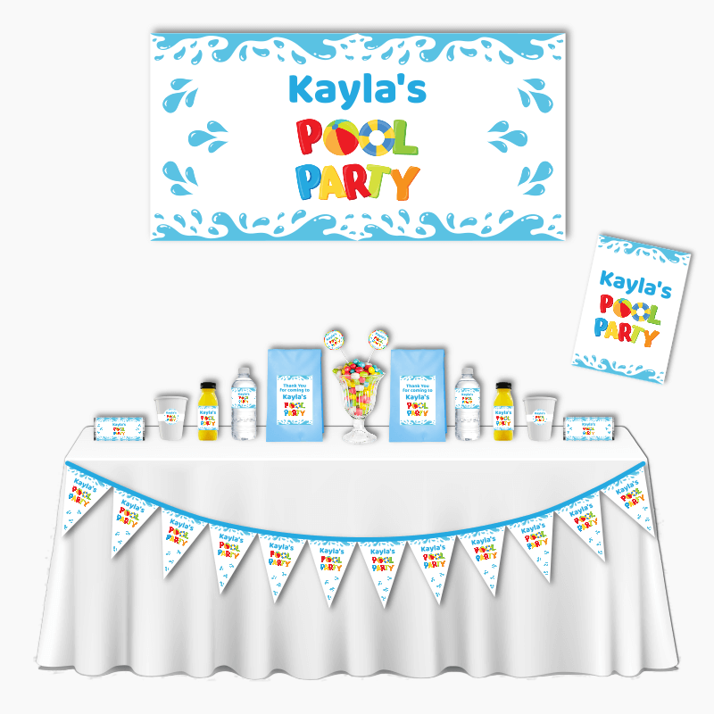 Personalised Deluxe Boys Pool Party Pack - White
