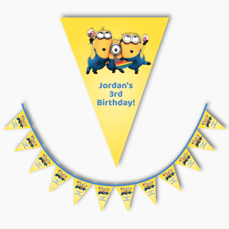 Personalised Minions Birthday Party Flag Bunting
