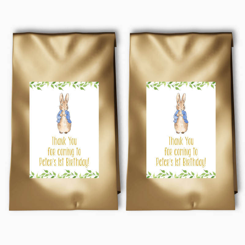 Personalised Peter Rabbit Party Bags &amp; Labels
