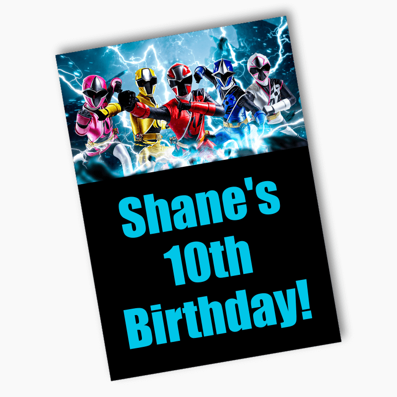 Personalised Power Rangers Birthday Party Posters
