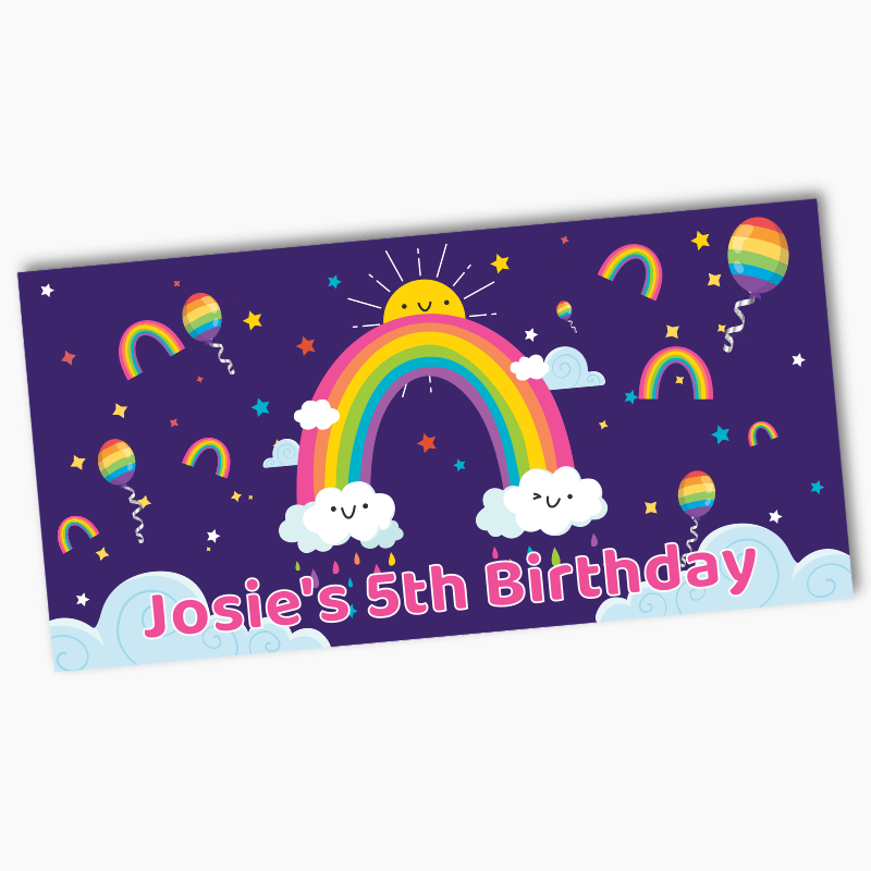 Personalised Rainbow Birthday Party Banners