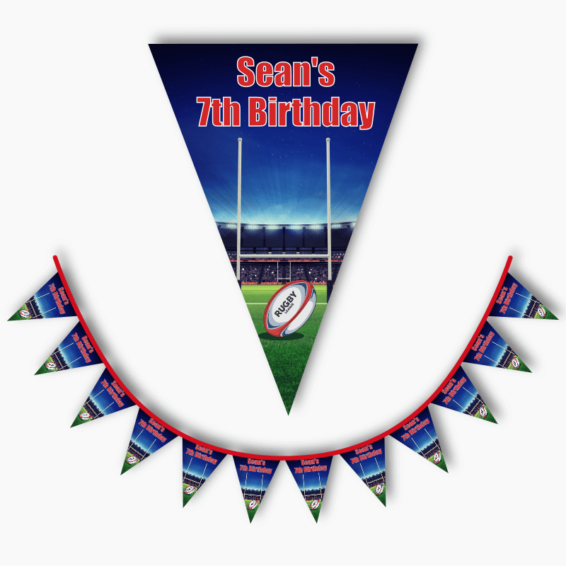 Personalised Rugby League Birthday Party Flag Bunting