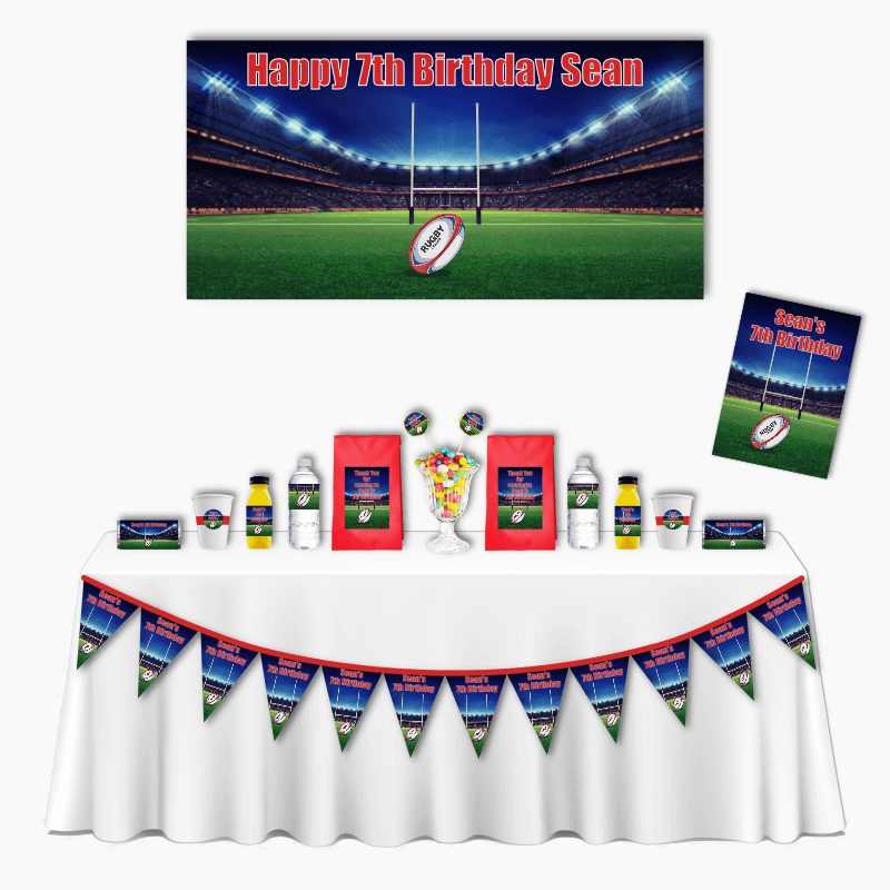 Personalised Rugby League Deluxe Birthday Party Pack