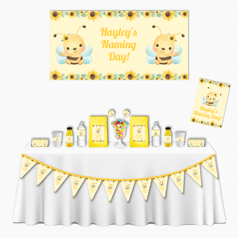 Personalised Sunflower &amp; Honey Bee Deluxe Naming Day Pack - Yellow