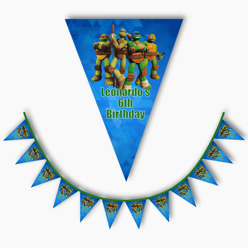 Personalised TMNT Ninja Turtles Party Flag Bunting