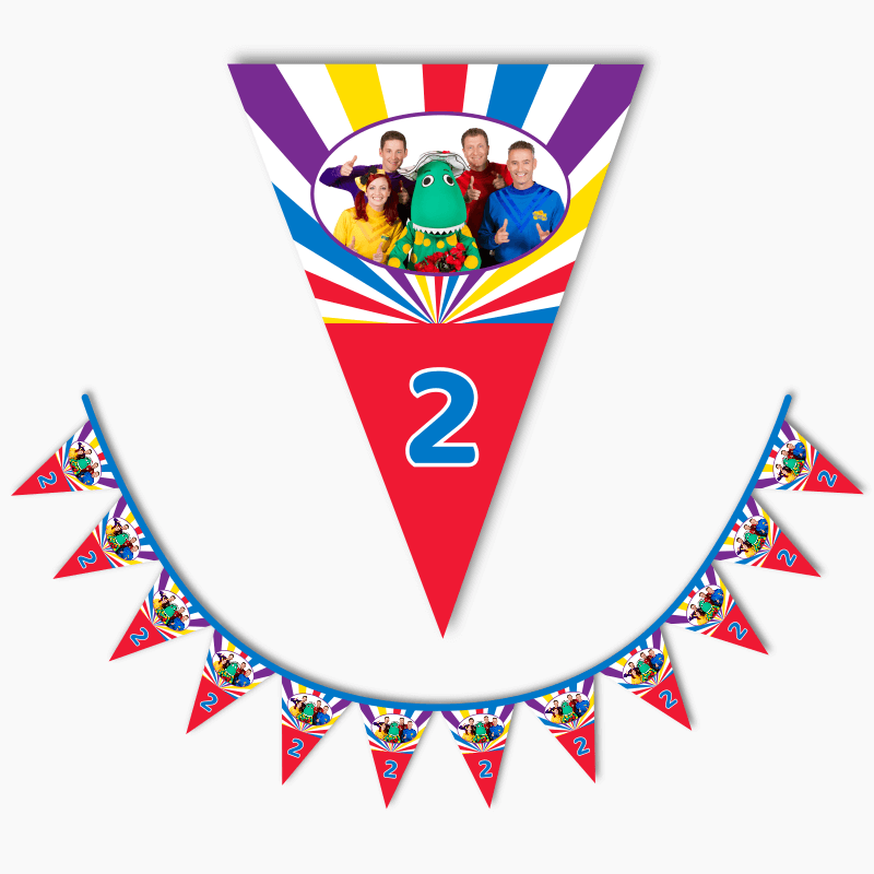 Personalised The Wiggles Birthday Party Flag Bunting - New