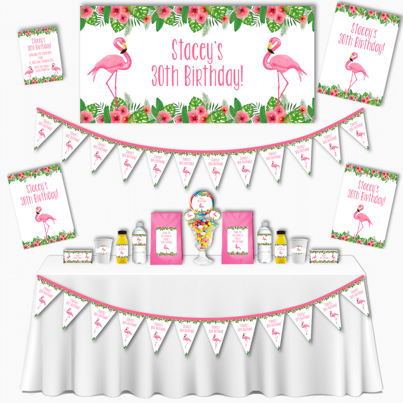 Personalised Tropical Flamingo Grand Birthday Party Pack