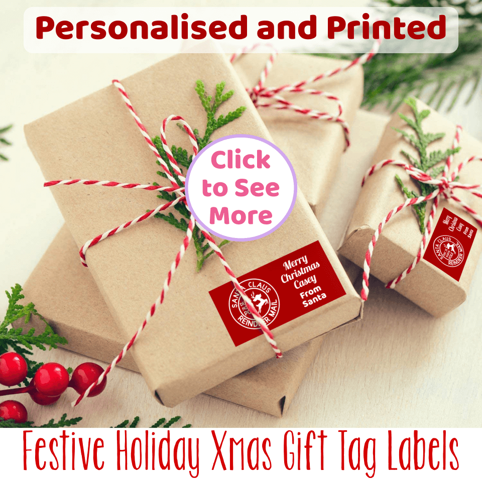 Beautiful Xmas Gift Tag Labels