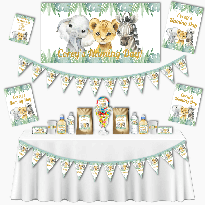 Personalised African Animals Naming Day Decorations