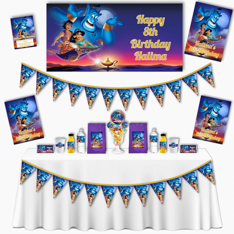 Personalised Aladdin Birthday Party Decorations