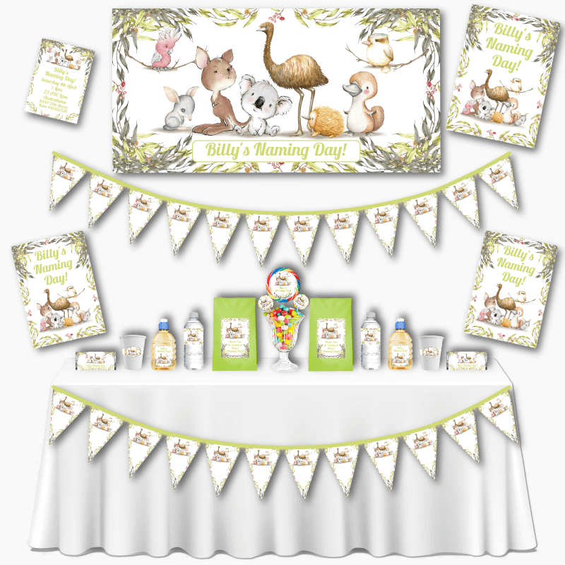 Personalised Australian Animals Naming Day Decorations