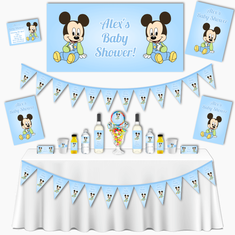 Personalised Baby Mickey Mouse Baby Shower Decorations