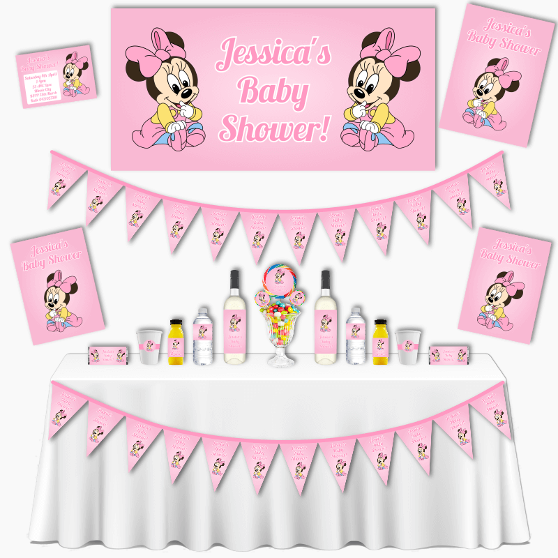 Personalised Baby Minnie Mouse Baby Shower Decorations