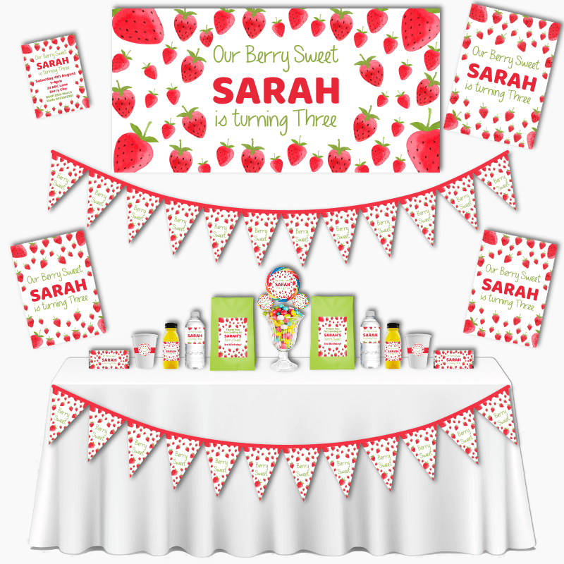 Personalised Berry Sweet Birthday Party Decorations