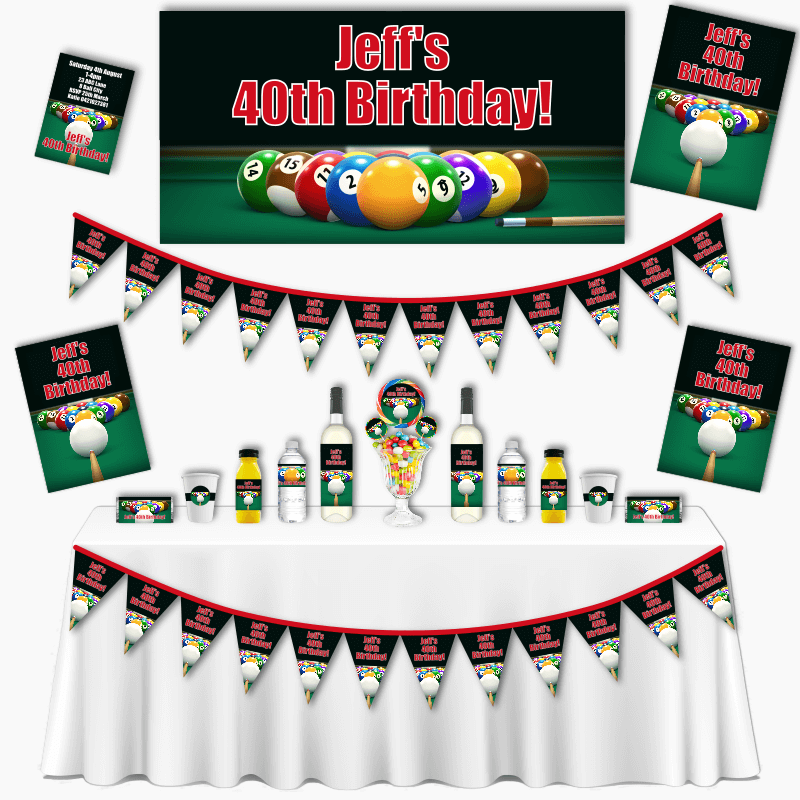 Personalised Billiards 8 Ball Party Decorations