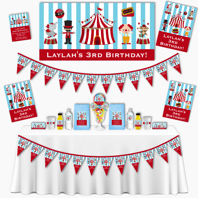 Personalised Light Blue Carnival Party Decorations