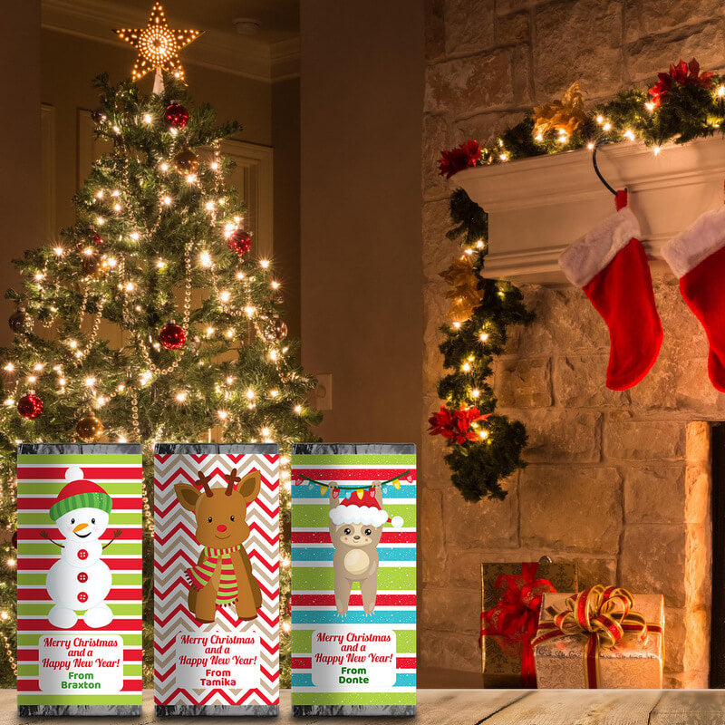 Personalised Christmas Mini Chocolate Labels